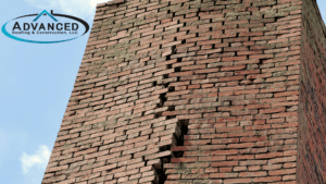 cracked brick chimney