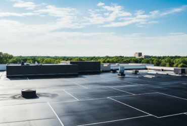 Commercial roofing black sheets