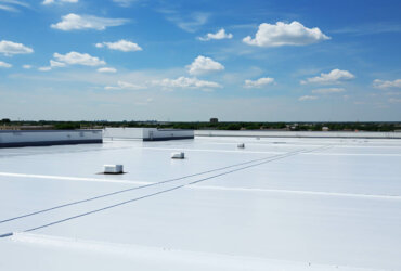 Commercial roofing white sheets