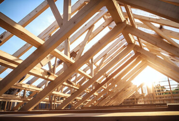 wooden roof inside trusses 2