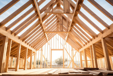 wooden roof inside trusses 1