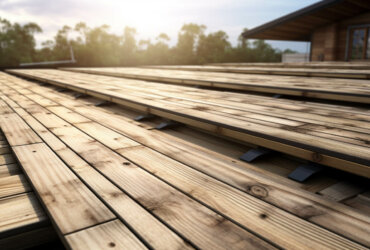 Wood deck roofing materials