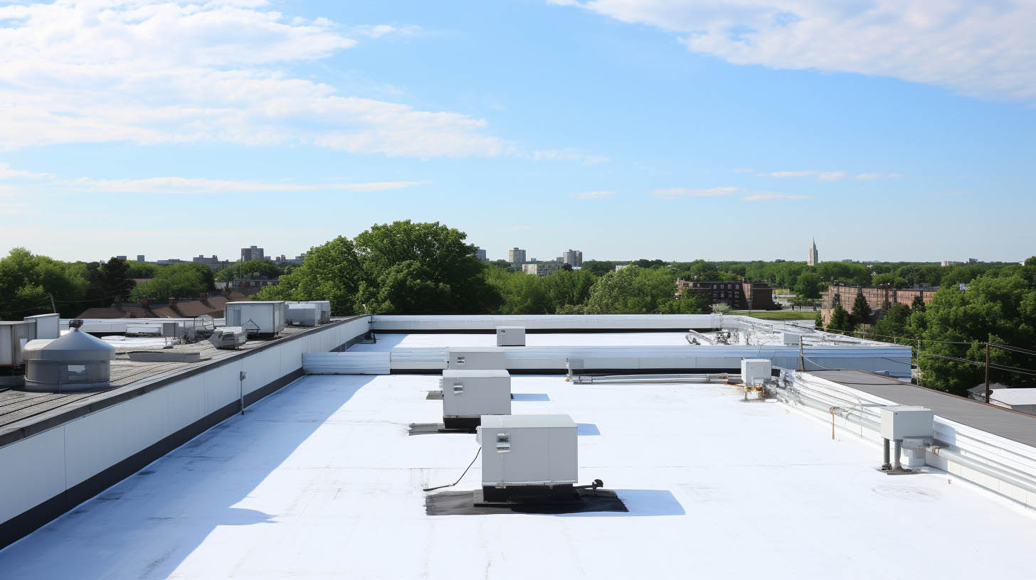 Commercial white Roof Replacement