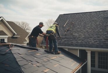 working on the Roof Asphalt Shingles