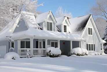 French Style shingles roof in Winter