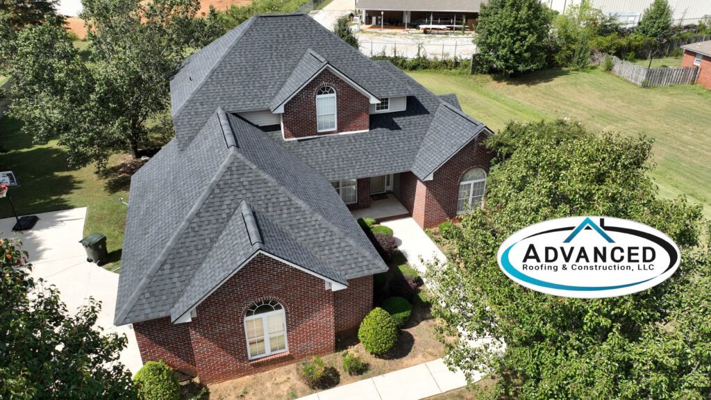Restored roof surface on a Madison Alabama home after roof repair Madison