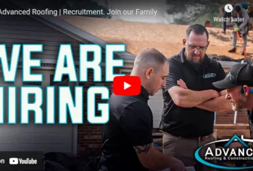 We are hiring graphic with roofing crew at work