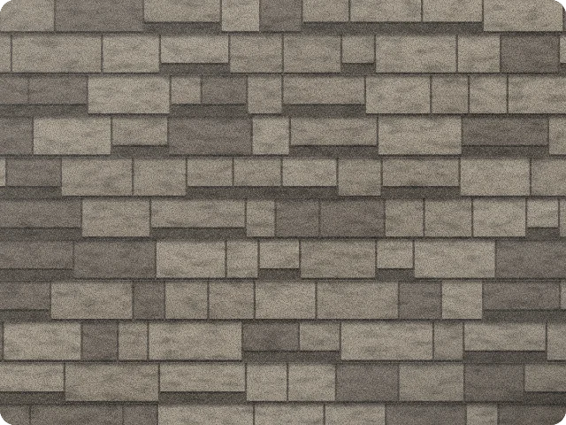 Driftwood architectural shingle color sample showing a full section of roof shingles