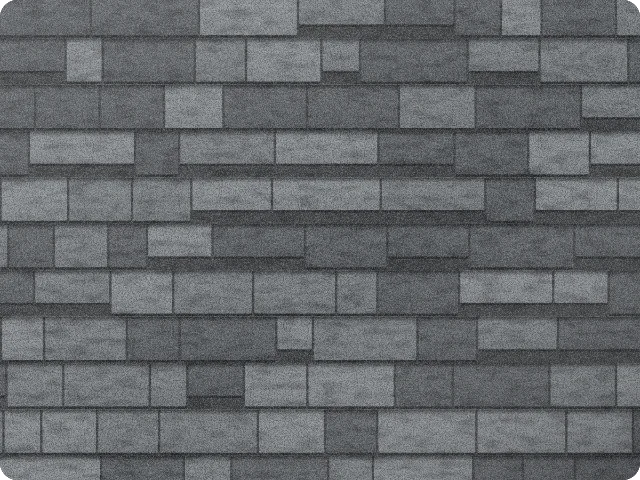 Pewter architectural shingle color sample showing a full section of roof shingles