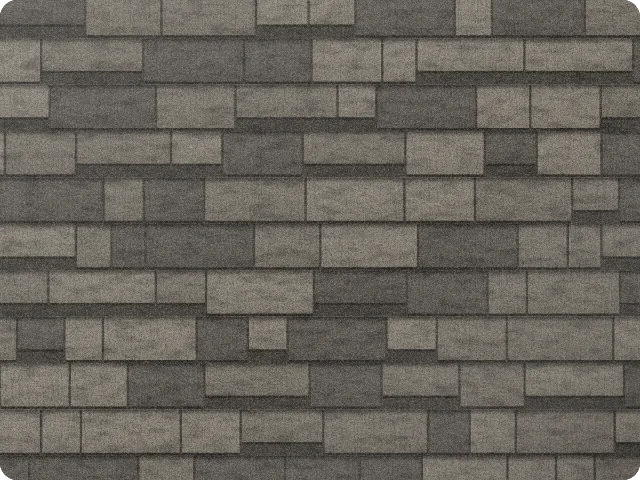 Weathered Wood architectural shingle color sample showing a full section of roof shingles